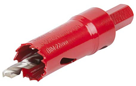 wolfcraft Bi-Metall-Lochsäge - 5464000 - Für Trockenbaumaterialien, Holz, Kunststoffe und Metalle, Rot, Schnitttiefe 40 mm