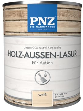 PNZ Holz-Außen-Lasur, Gebinde:0.75L, Farbe:weiß