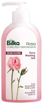 Bilka Collection Ansiktstvätt rosa Damascena, 200 ml | Mild daglig ansiktsrengöringsgel med ekologiskt rosenvatten för alla hudtyper