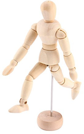 Yosoo Gliederpuppen 4,5Künstler Männlichen Holzfigur Modell mit Beweglichen Gliedmaßen für Skizzieren Zeichenhilfe Mannequin Puppe (4,5)