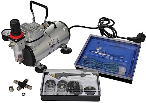 vidaXL Airbrush Profi Komplett-Set mit 2 Pistolen