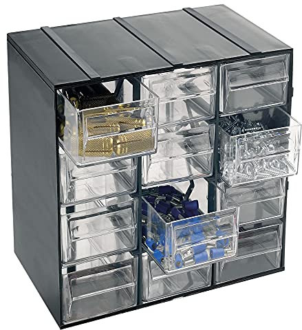 Art Plast HOBBY12/1 Cassettiera, Nero, 190 x 142 x 228 mm