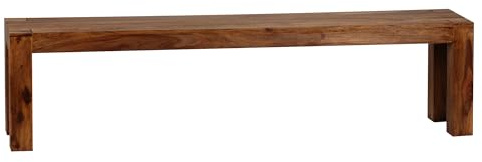 FineBuy Esszimmer Sitzbank Massiv-Holz Sheesham 180 x 45 x 35 cm Holz-Bank Natur-Produkt Küchenbank im Landhaus-Stil Braun