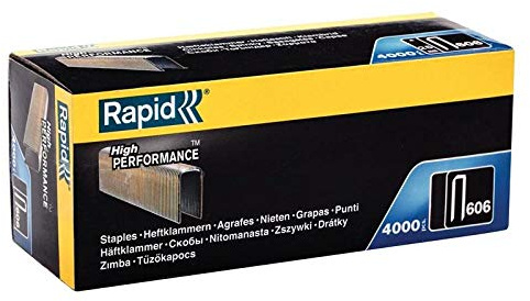 Rapid Schmalrückenklammern Typ 606, 30 mm, 4.000 Stk. | Geharzte Oberfläche für sicheren Halt; galvanisierter Stahl; für Holzverkleidungen, Böden und Innenausbau; 30 mm; 4.000 Stk.