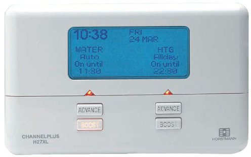 Horstmann ChannelPlus H27XL Two Channel 7-Day Programmer – NU0573027000, Central Heating & Hot Water Timer Control (White)
