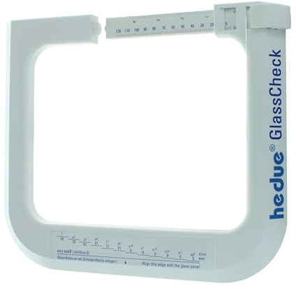 hedue® Vitromètre GlassCheck - Jauge d’épaisseur de verre pour la mesure du vitrage de fenêtres et de vitrages isolants jusqu’à 120 mm