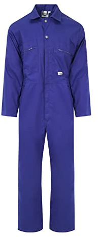 Wetplay Ladies Zip Front Boilersuit Workwear Boiler Suit Coverall Overall Womens Girls (12 (36 Chest), Royal Blue)