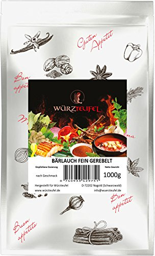 Björnlök fint revlade, fina vitlökblad, groddreducerade, från tysk odling och produktion. Påsar 1000 g (1 kg).