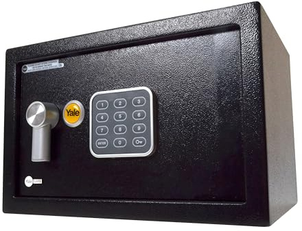 Yale Medium Value Safe, Digital Keypad, LED Light Indicators, 15mm Steel Locking Bolts, Emergency Override Key, Wall And Floor Fixings, Black Finish, YSV/250/DB1