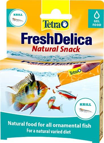 Tetra Fresh Delica Krill Aliments pour poissons, aliments gélifiés naturels pour tous les poissons d'ornement, 16 x 3g