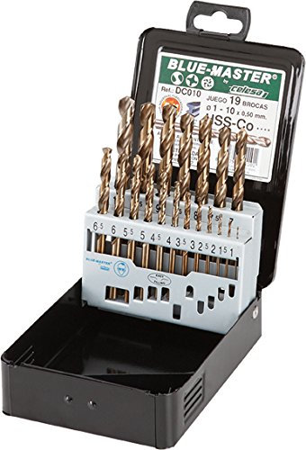 Celesa - Estuche metalico/a 19 brocas rectificada hss-co 5%