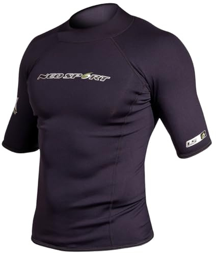 NeoSport Wetsuits Men's XSPAN Short Sleeve Shirt, Black, Medium - Diving, Snorkeling & Wakeboarding