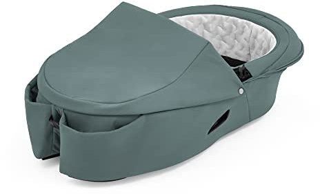 Stokke Xplory X Babyschale, Cool Teal – Abnehmbare Babywanne für Xplory X Kinderwagen – Innen gepolstert & atmungsaktive Matratze – mit Vabnehmbarem Windschutz & 2 praktischen Taschen