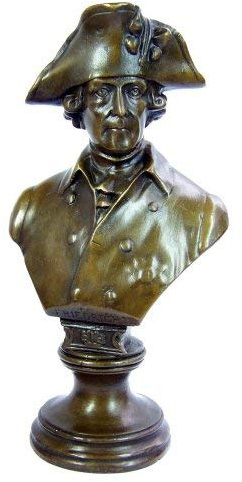 Kunst & Ambiente - Friedrich II. / der Große Büste/Fritz mit Kleinhut - Bronzebüste - signiert - Militaria - Der alte Fritz Figur - Skulptur - Statue - Deko