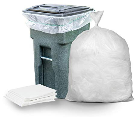 Plasticplace 64-65 Gallon Trash Can Liners for Toter │ 1.5 Mil │ Clear Heavy Duty Garbage Bags │ 50” X 60” (50Count) (W65LDCTL)