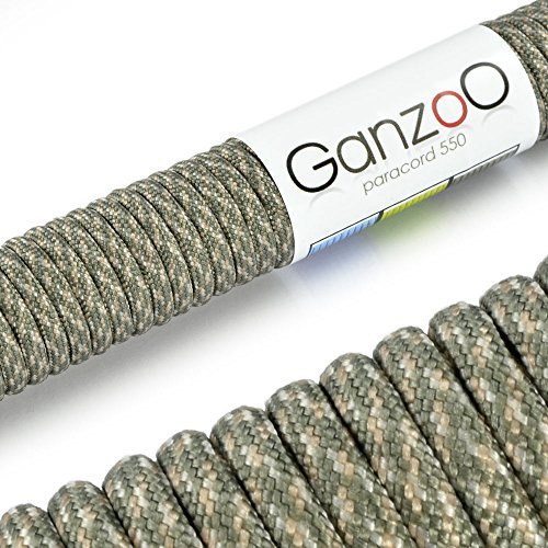 Ganzoo Paracord 550 Seil, Nylon-Polyester, 4mm, Typ 3, 30 Meter, 7 Kernstränge, Outdoor-Schnur, Allzweck-Seil, Hundehalsband, Hundeleine, Armband knüpfen, Camping, Survival - Snake 1