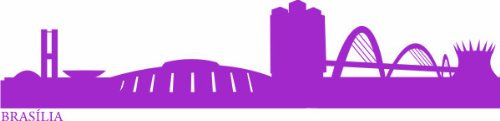 INDIGOS UG - Wandtattoo Wohnzimmer - Wandaufkleber Brasília (Brasilien) 120x26 cm - Flieder e530 Skyline Stadt - Aufkleber Kinderzimmer Schlafzimmer Küche Badezimmer Büro Dekoration