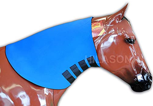 HILASON Neopren-Hals-Schwitz-Wickel für Pferde, robust, groß, Blau