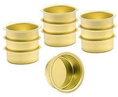 A.J. Wwe - Metallwaren GmbH Teelicht Tülle Teelichthalter vermessingt 40 mm, Größe:10 Stück