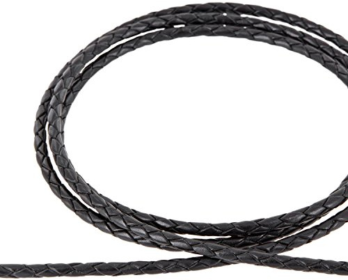 AURORIS - Lederband geflochten - Durchmesser/Farbe/Länge wählbar - Variante: Ø 3mm / schwarz / 3m