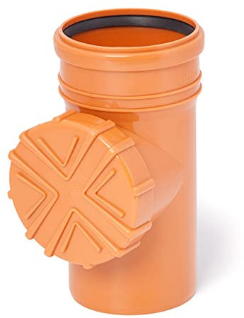 Regen Wasser Reinigungsrohr DN 100 Ø 110 mm braun grau graphit orange Laub Sieb Ablauf Fallrohr Rohr Dachrinne (Orange)