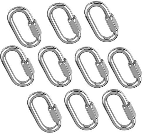 Versandbox24 10 Stück 8 mm Schraubverbinder A4 Edelstahl Kettenverbinder Schraubkarabiner