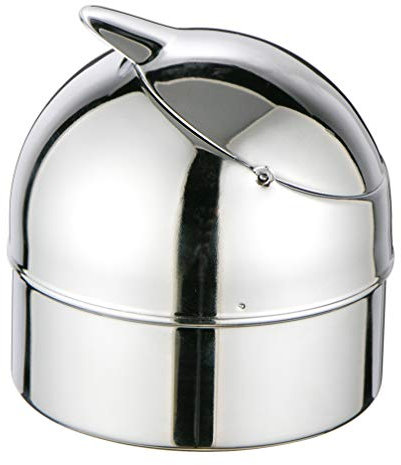 Gravidus Klapp-Aschenbecher Sturmaschenbecher Metall Ø 9 cm, Windschutz & Zigarettenablage, verchromt