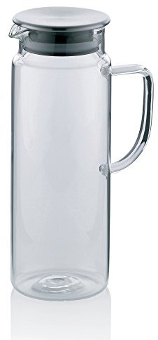 kela brocca in vetro da 1 litro con coperchio in acciaio inossidabile PITCHER, brocca per acqua, caraffa per acqua con coperchio per bevande fredde e calde