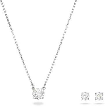 Swarovski Attract Set, Rundschliff, Weiß, Rhodiniert