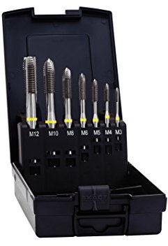 Exact 05112 Maschinengewindebohrer - Satz M3-12 in HSS-E Form B 7-teilig DIN 371/376 inkl. Handbuch Gewindeschneiden