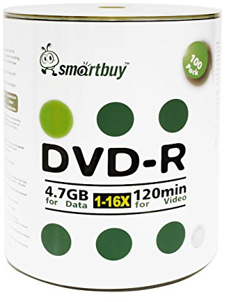 Smart Buy 300 Pack DVD-R 4.7gb 16x Logo Blank Data Video Movie Recordable Disc, 300 Disc 300pk