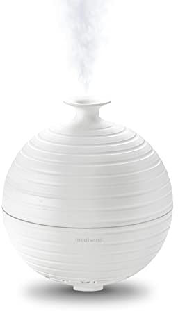 Medisana | AD 620 | Aroma Diffuser | Raumerfrischer | Lufterfrischer | Duftlampe mit Timer | Raumduft elektrisch | Ätherische Öle Duftöle | LED Wellness-Licht in 5 Farben | 300 ml, Weiß