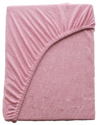 Kinzler C-10046/10 Mikrofaser Frottee Spannbetttuch Uni, 140-160x200 cm, rosa