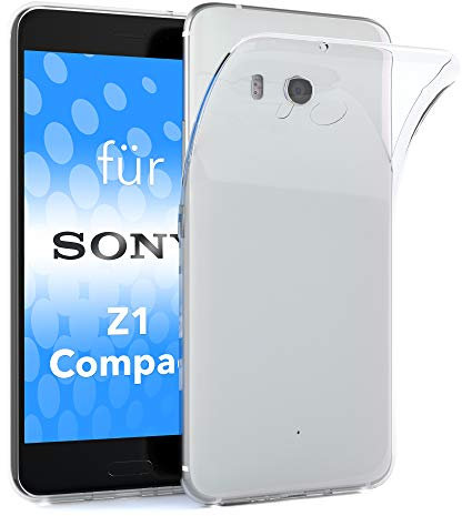 EAZY CASE Hülle kompatibel mit Sony Xperia Z1 Compact Schutzhülle Silikon, Ultra dünn, Slimcover, Handyhülle, Silikonhülle, Backcover, Durchsichtig, Klar Transparent