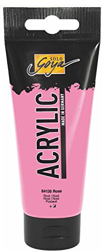KREUL 84138 - Solo Goya Acrylic, 100 ml Tube in rosa, cremige vielseitig einsetzbare Acrylfarbe in Studienqualität, auf Wasserbasis, schnell und matt trocknend, gut deckend, wasserfest