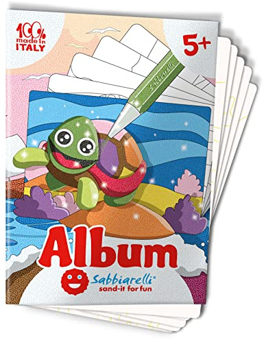 Sabbiarelli Sand-it For Fun – Album Das Meer – 5 Selbstklebende A5-Motive für Sand Art | FARBSAND NICHT ENTHALTEN | Kreative Bastelarbeiten für Kinder 5-6-7-8-9-10-11-12 Jahre