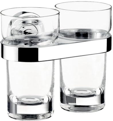 emco polo Doppelglashalter, Kristallglas klar, chrom, 072500100