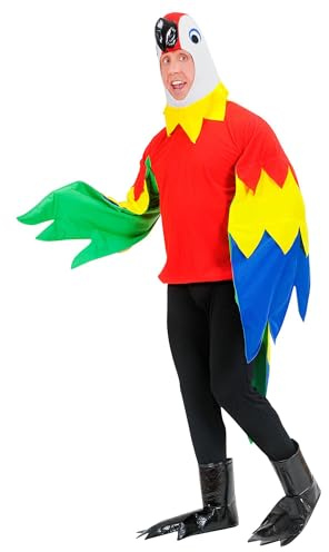 Widmann - Adult parrot costume, top, mask, paws, bird, animal, carnival, theme party