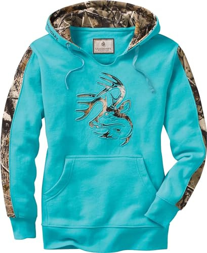 Legendary Whitetails Damen Camo Hoodie Pullover Sweatshirt Bequemer V-Ausschnitt mit Kängurutasche