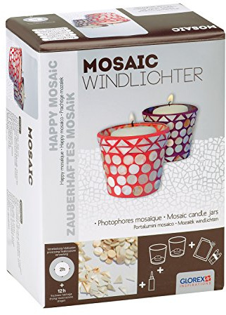 Glorex GmbH 6 2419 03 Creativset Mosaik Perlmutt Windlicht, Spiel