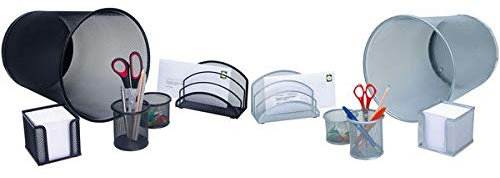WEDO Schreibtisch-Set Office, aus Drahtmetall, silber VE = 1
