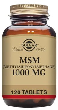 Solgar MSM 1000 mg Tablets - Pack of 120 - For Improved Bone and Joint Health - Naturally Occurring Organic Sulphur Compound - Vegan and Gluten Free, Gold,1 g (Pack of 1)
