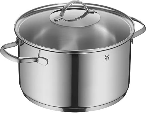 WMF Provence Plus Kochtopf groß 24cm, Glasdeckel, Fleischtopf Induktion 5,7l, Cromargan Edelstahl poliert, unbeschichtet, backofengeeignet