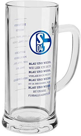 FC Schalke 04 Bierkrug, 0,5l, Blau & Weiß 'Erfolge'