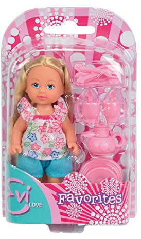 Simba 105734830 - Evi Love Favoriten, 2-Fach Sortiert, es Wird nur EIN Artikel geliefert, Spielpuppe mit Haarzubehör, 12cm, ab 3 Jahre