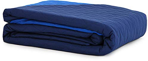 Caritex Copriletto Trapuntato Santorini per Letto Singolo, in Microfibra, Bicolore e Reversibile - Trapuntino Ideale per la Primavera e Autunno - 160x260 cm M608 [Blu Navy - Blu Royal]