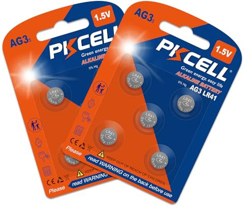 LR41 AG3 Batterie a Bottone Alcaline per Penna Laser,Termometro,Giocattolo,Confezione da 10,PKCELL