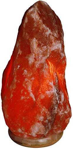 Himalayan Rock Salt Natural Crystal Lamp, 11.5 Tall – Soft Calm Therapeutic Light – Naturally Formed Salt Crystal Design On Onyx Marble Base – Tibetan Evaporated Rock Lamps – Dark Orange Hue