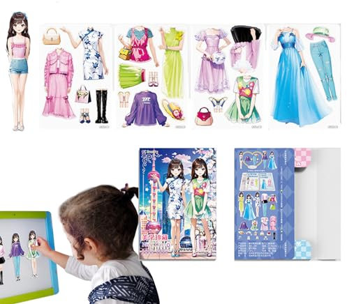 Niktule Prinzessin magnetische Anziehpuppen,anziehpuppen aus Papier,anziehpuppen magnetisch,Wiederverwendbares Aufkleber Aktivitätsbuch für Anziehpuppen,Puppenspielspielzeug für Kinder im