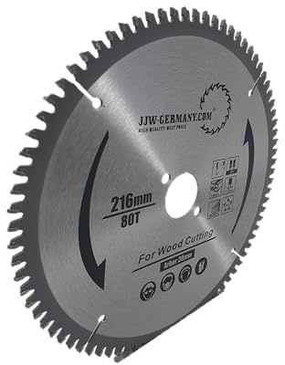 HM-Kreissägeblätter (216 x 30 Z= 80 WZ) negativer Spanwinkel für Kappsägen in Industriequalität